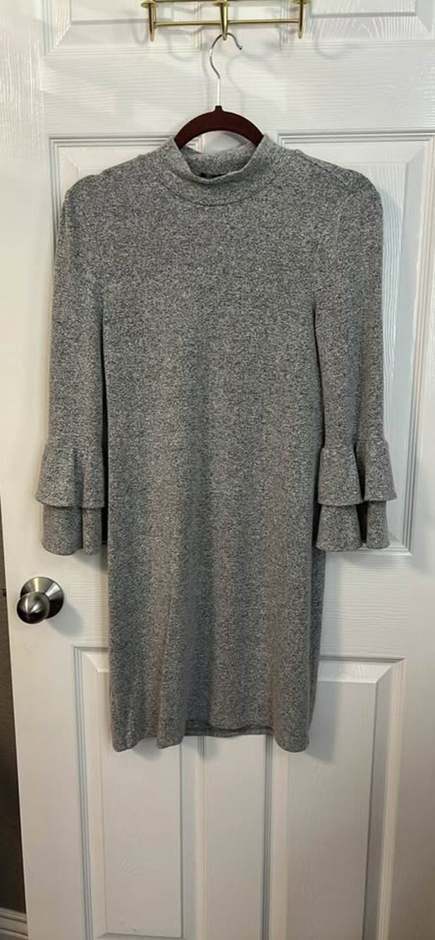 WHBM cozy grey sweater dress XS